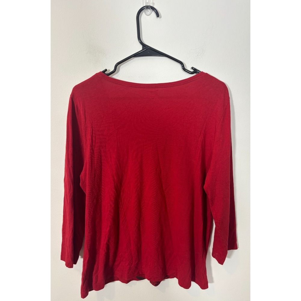 Zenergy by Chico's Top 3/4 Sleeve Women's Size 2 (Large) Red Animal Print - Picture 4 of 4